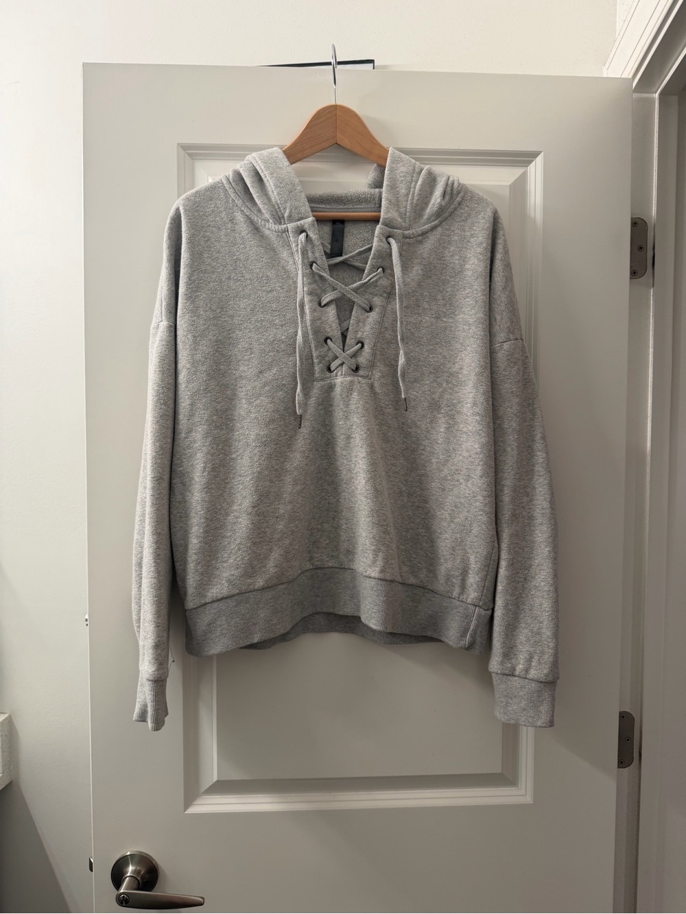 Kyodan Light Gray Lace-Up Hooded Sweatshirt